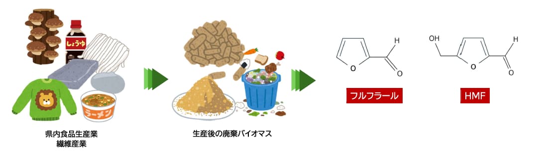群馬県内廃棄バイオマスを用いたフラン誘導体生産可能性検討内容