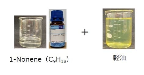 ノネンと軽油の混合をし、20%のノネン混合を確認
