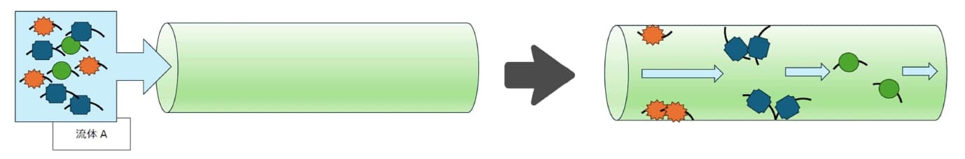 クロマトグラフィーの原理 流体を入れる