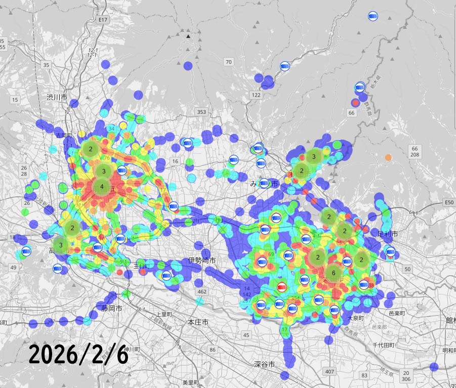 LoRaWANの送受信エリアが広がっています